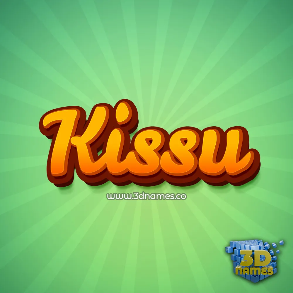 kissu in Green Rays style - 3D name wallpaper