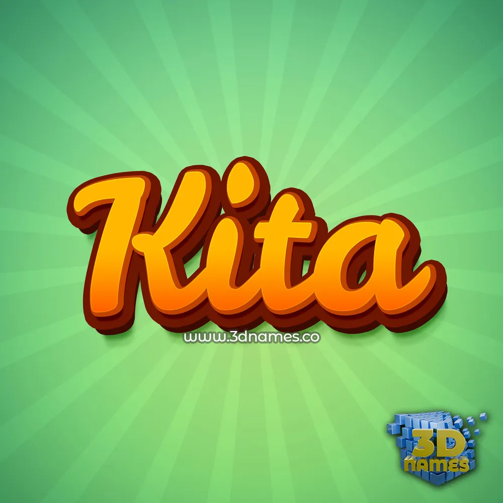 kita in Green Rays style - 3D name wallpaper