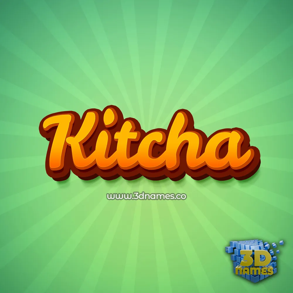 kitcha in Green Rays style - 3D name wallpaper