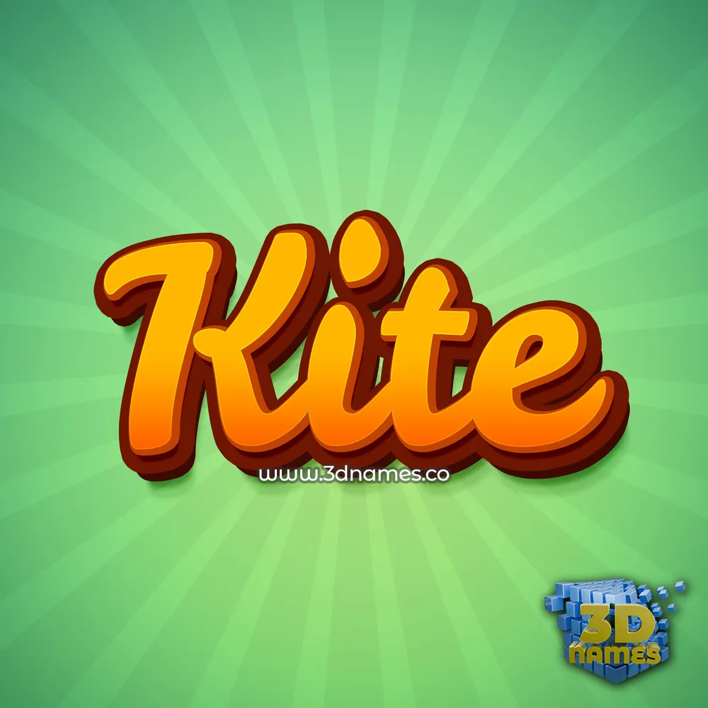 kite in Green Rays style - 3D name wallpaper