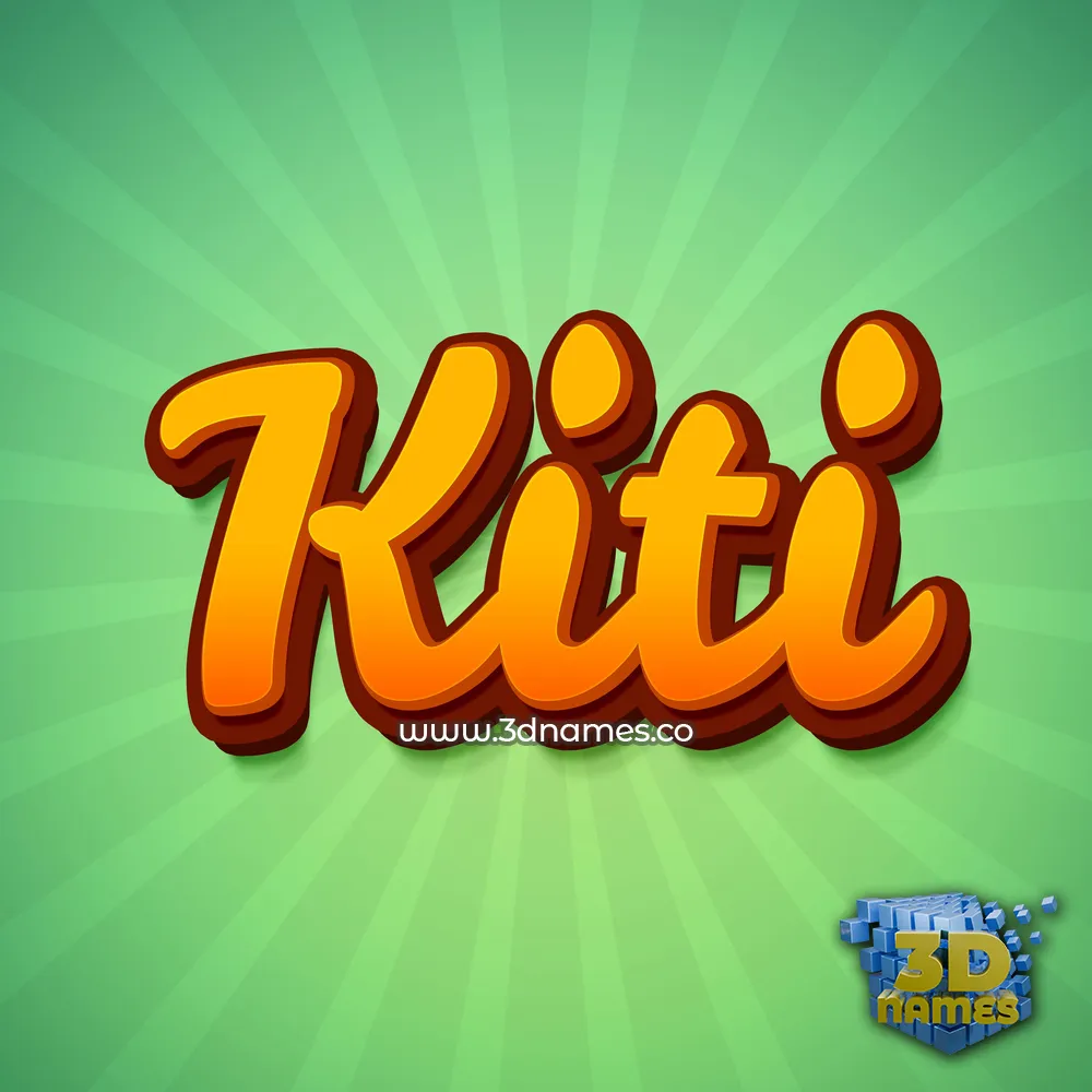 kiti in Green Rays style - 3D name wallpaper