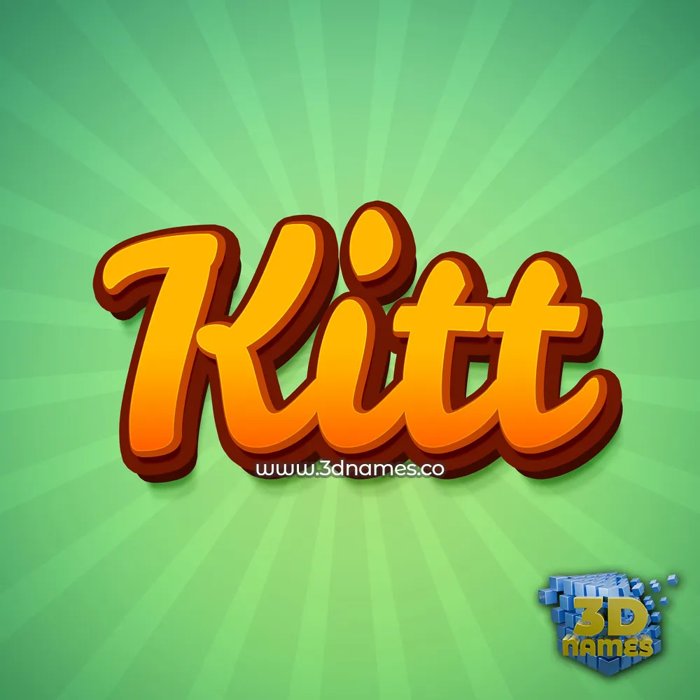 kitt in Green Rays style - 3D name wallpaper