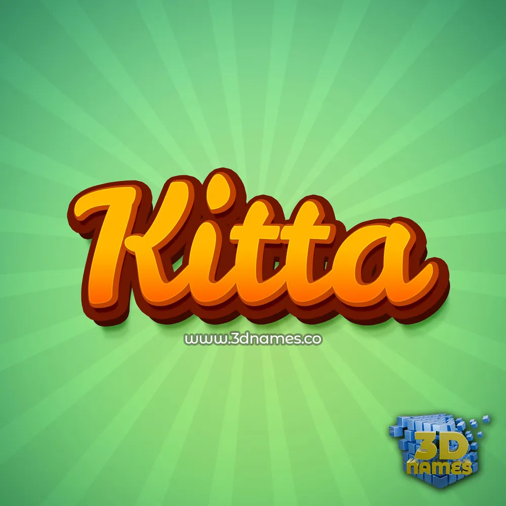 kitta in Green Rays style - 3D name wallpaper