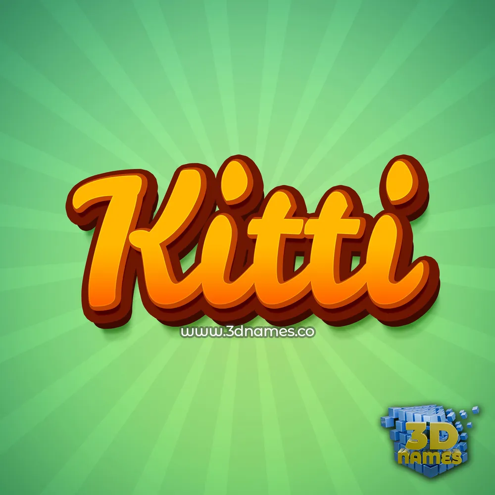 kitti in Green Rays style - 3D name wallpaper