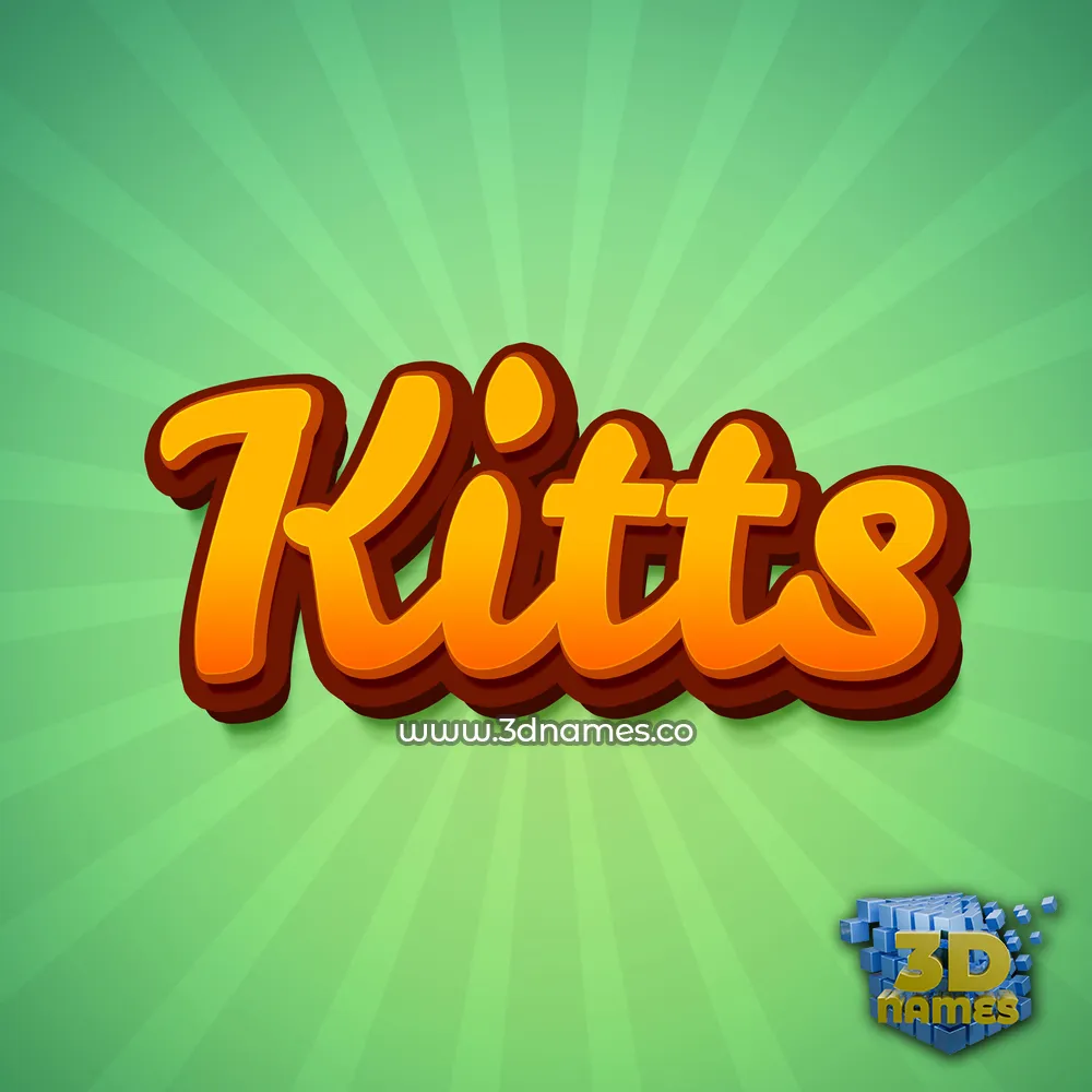 kitts in Green Rays style - 3D name wallpaper