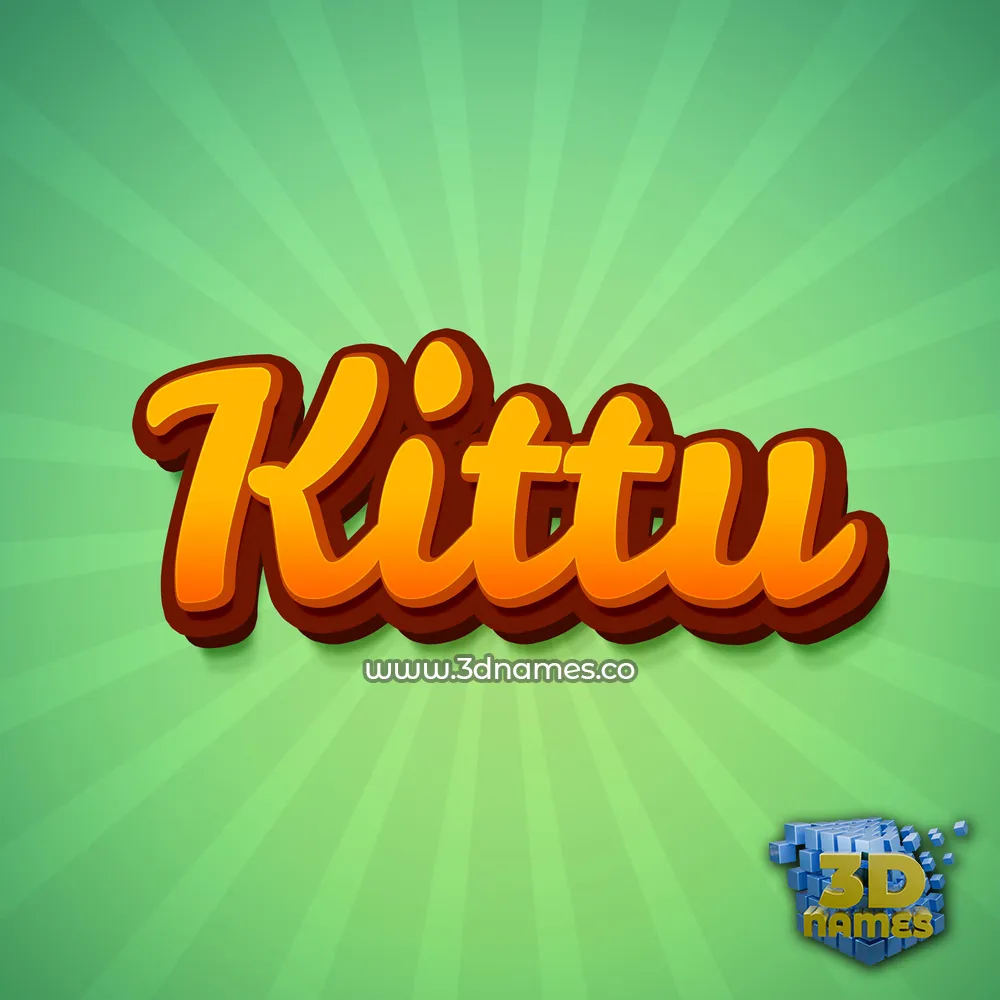 kittu in Green Rays style - 3D name wallpaper