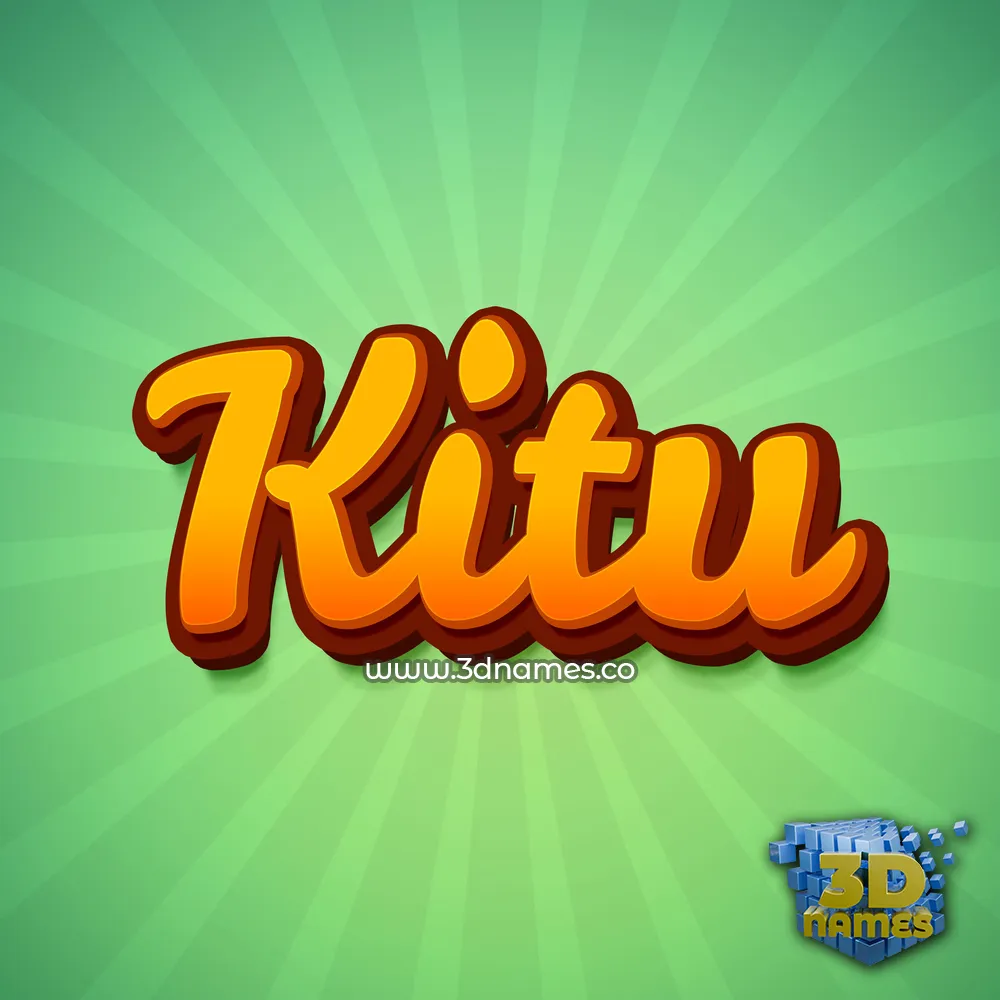 kitu in Green Rays style - 3D name wallpaper