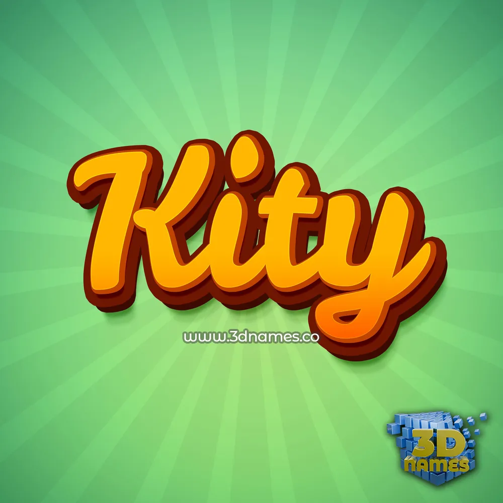 kity in Green Rays style - 3D name wallpaper