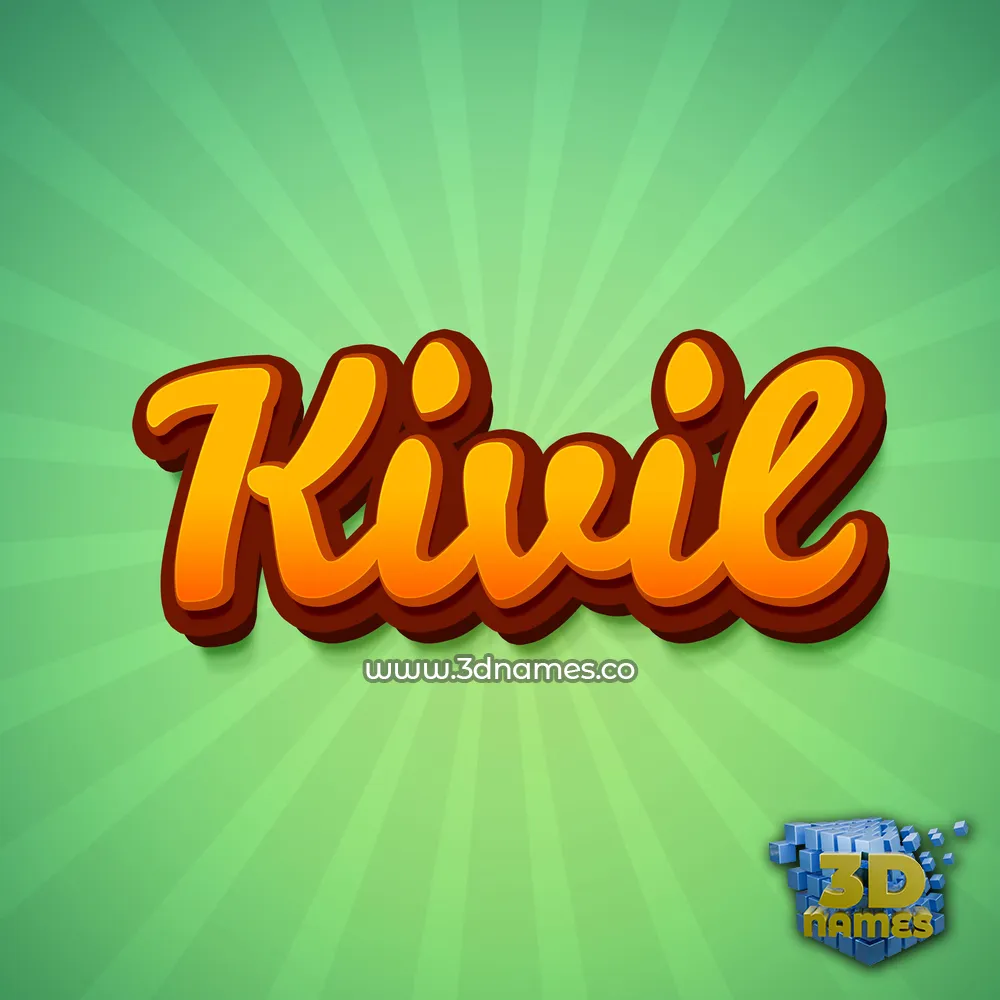 kivil in Green Rays style - 3D name wallpaper