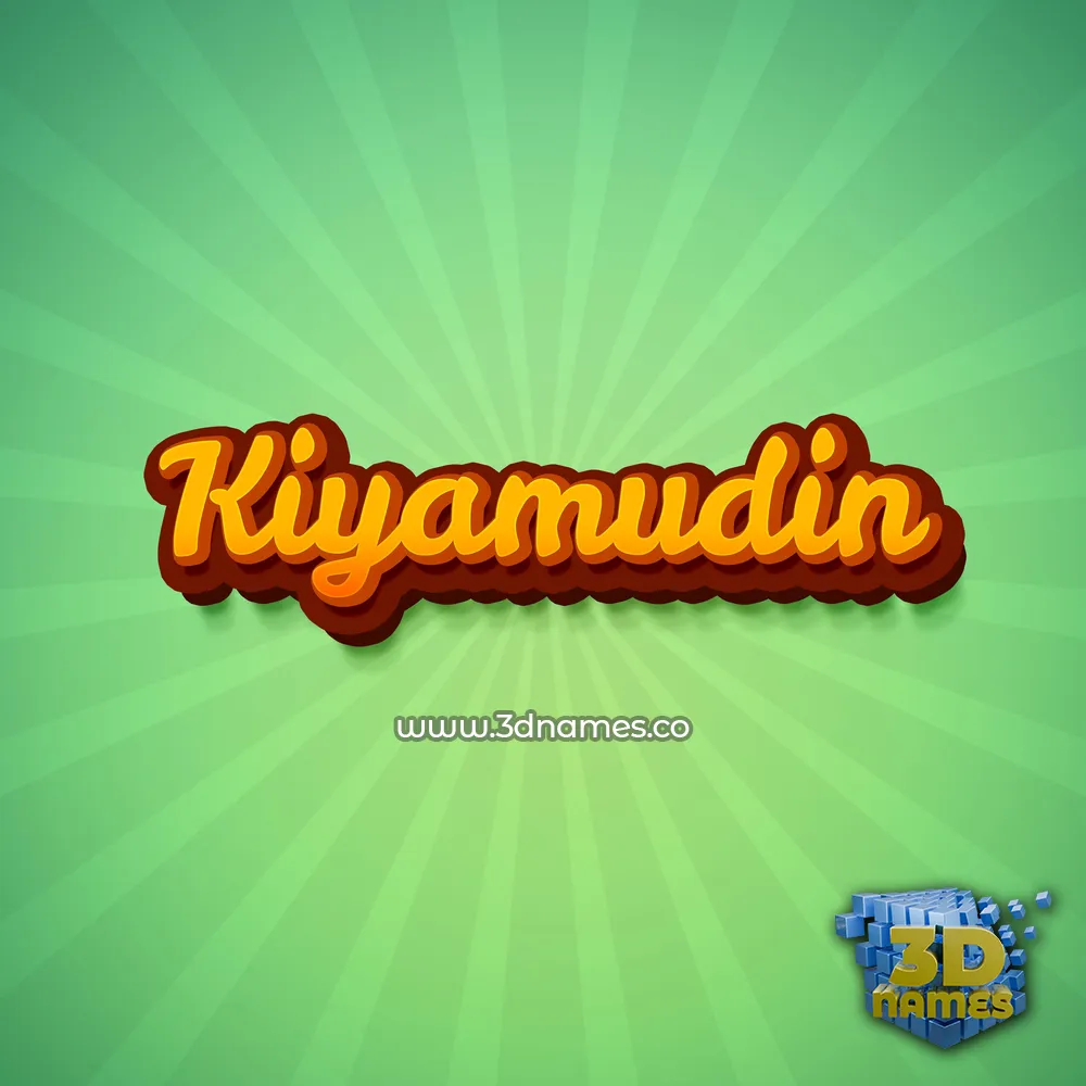 kiyamudin in Green Rays style - 3D name wallpaper
