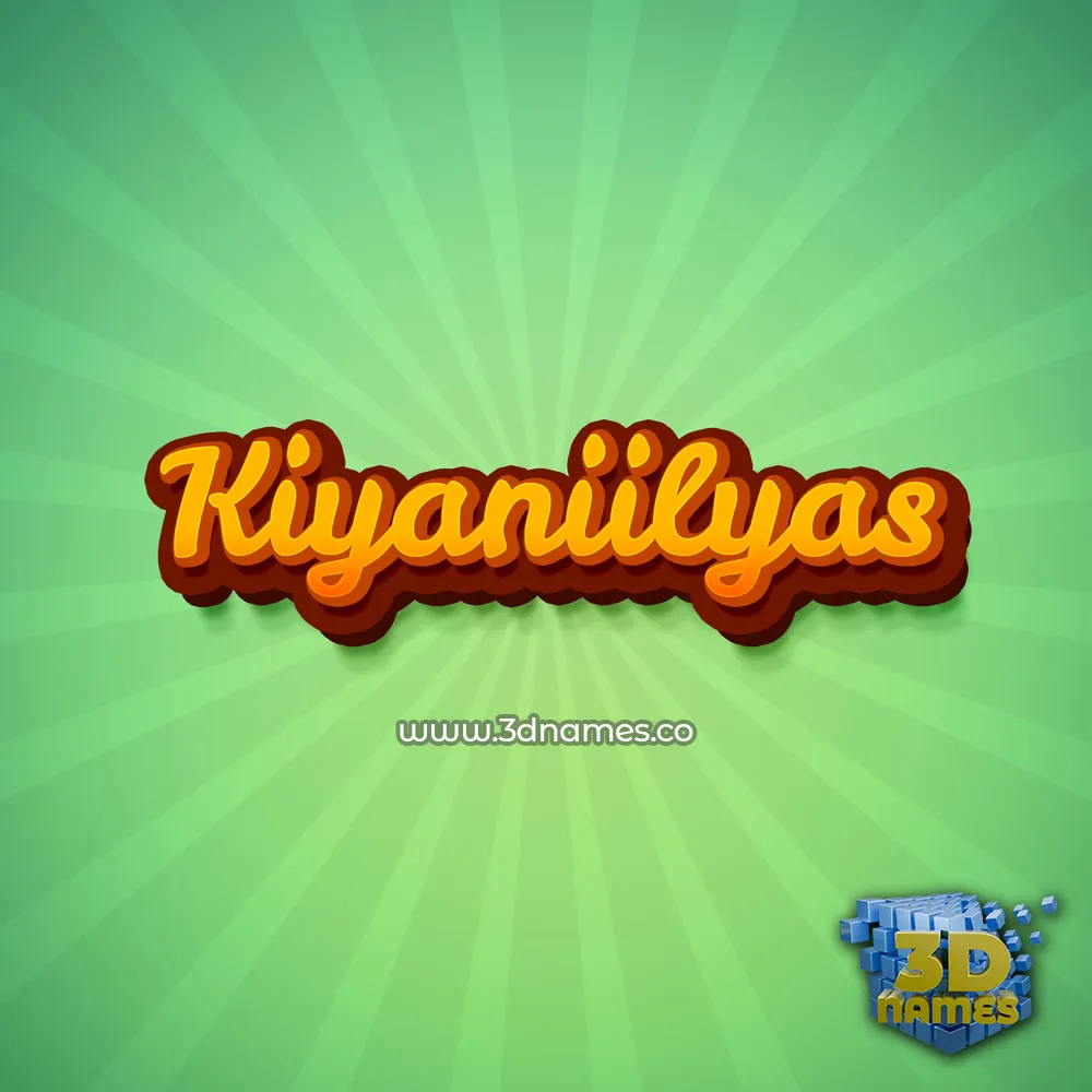 kiyaniilyas in Green Rays style - 3D name wallpaper