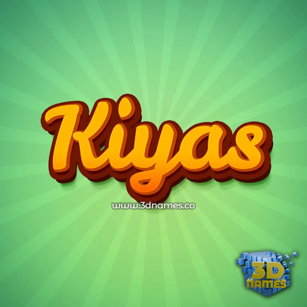 kiyas in Green Rays style - 3D name wallpaper