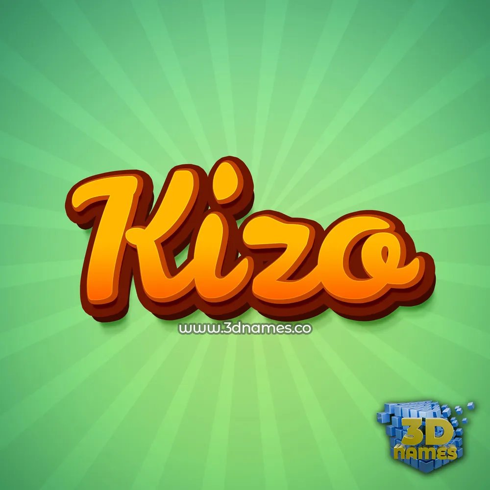 kizo in Green Rays style - 3D name wallpaper