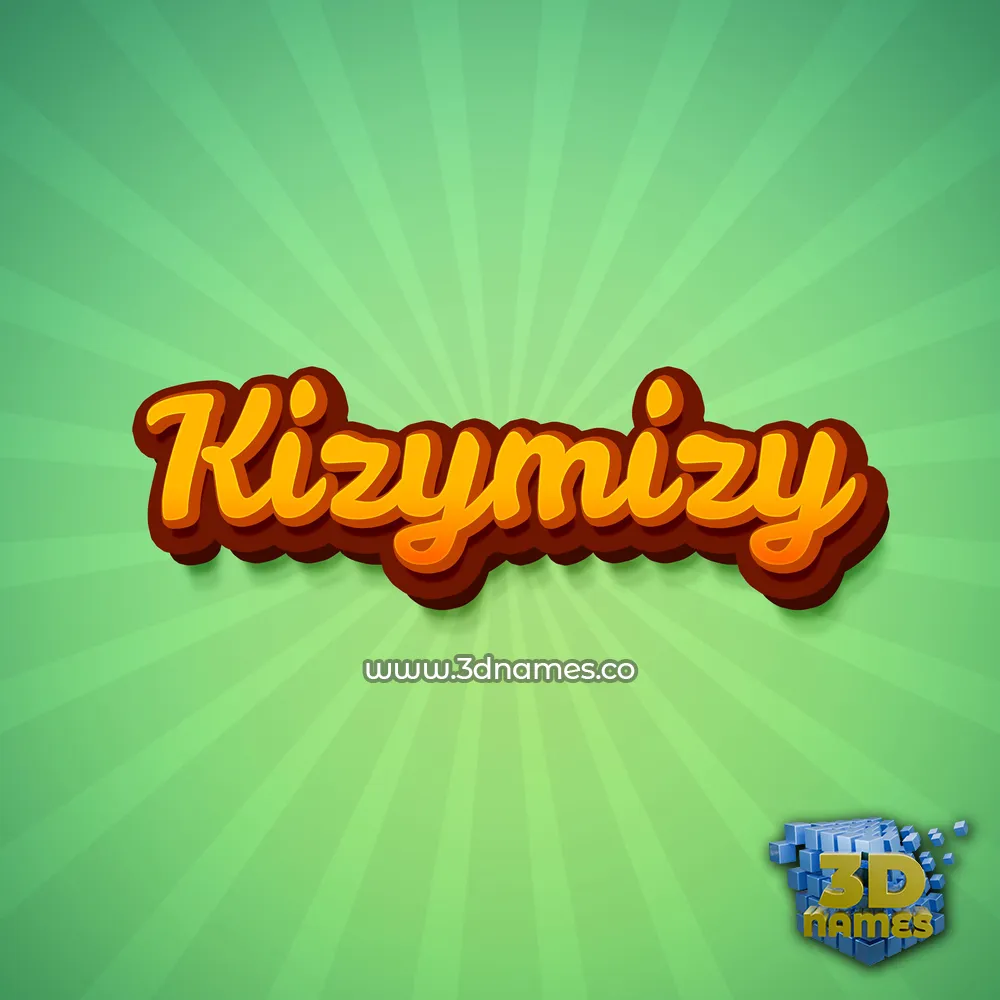 kizymizy in Green Rays style - 3D name wallpaper