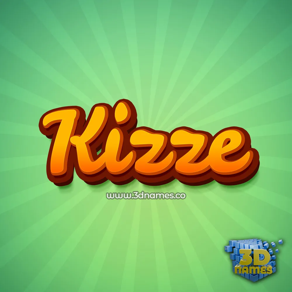 kizze in Green Rays style - 3D name wallpaper