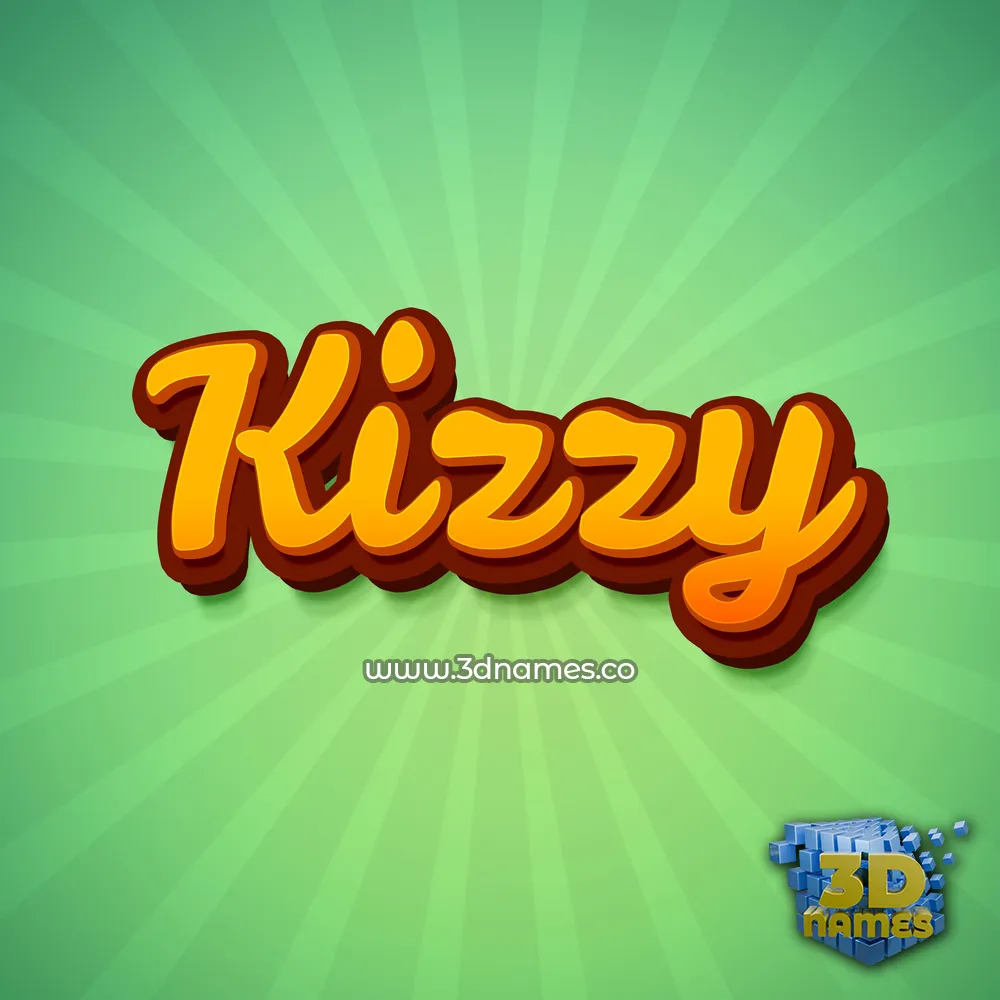 kizzy in Green Rays style - 3D name wallpaper