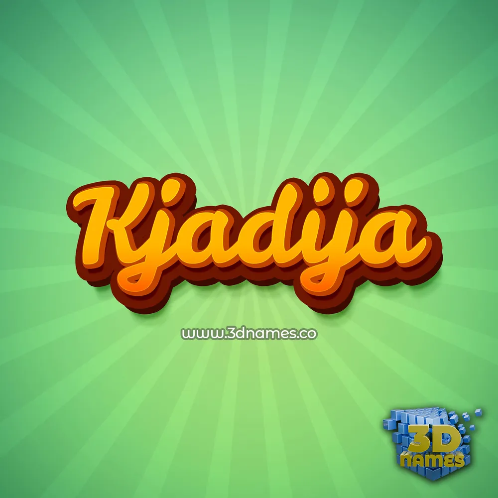 kjadija in Green Rays style - 3D name wallpaper