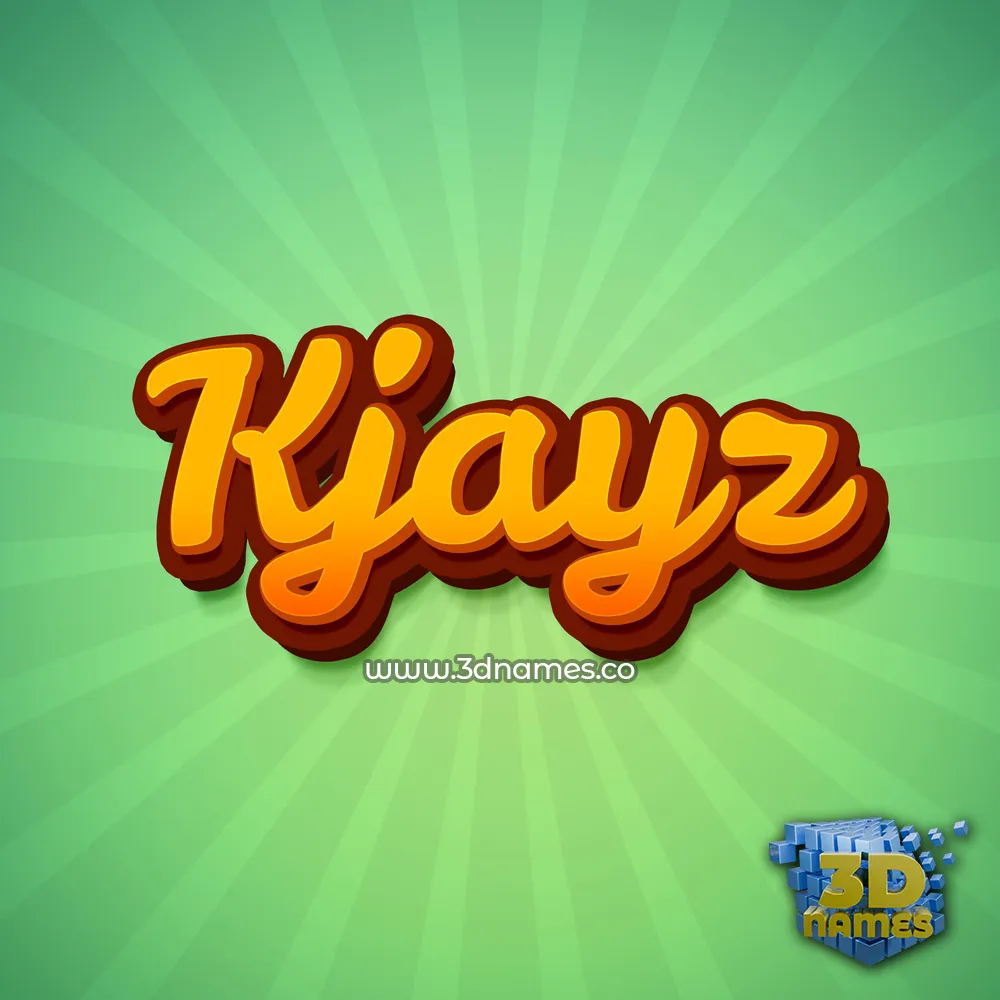 kjayz in Green Rays style - 3D name wallpaper
