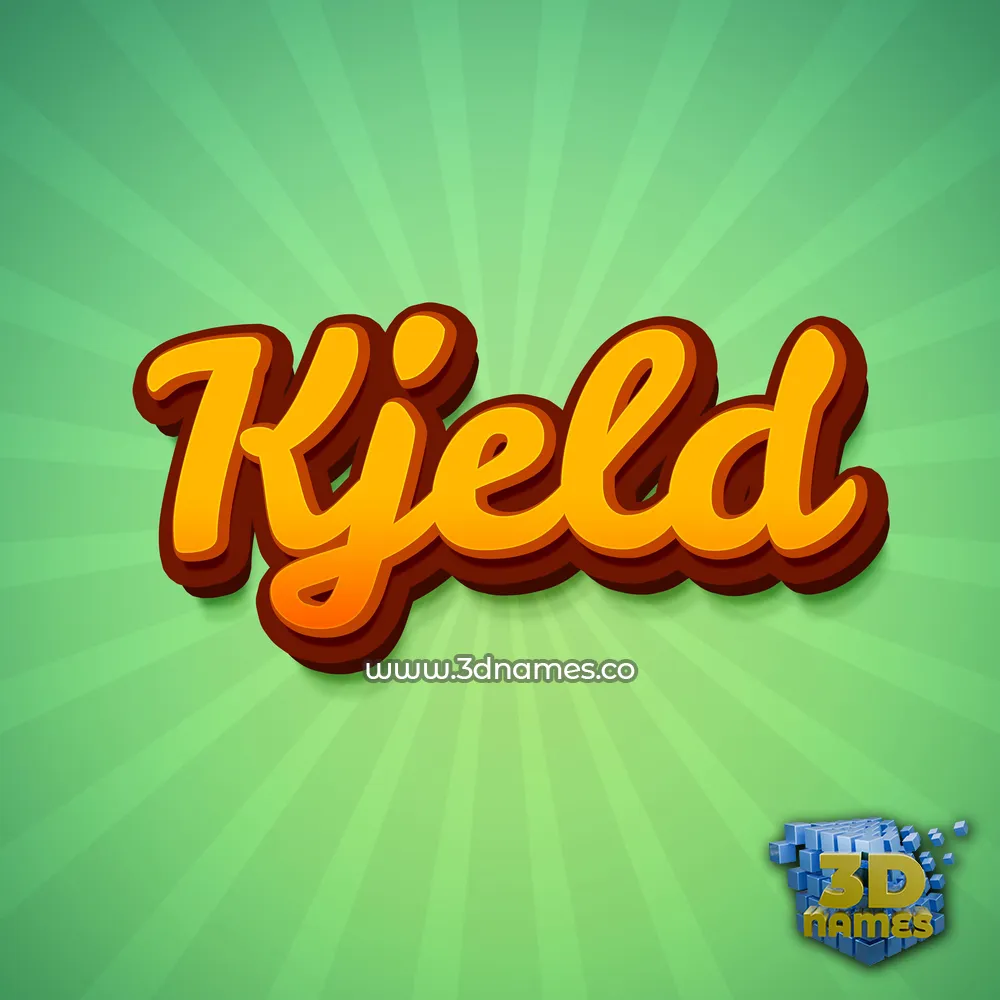 kjeld in Green Rays style - 3D name wallpaper