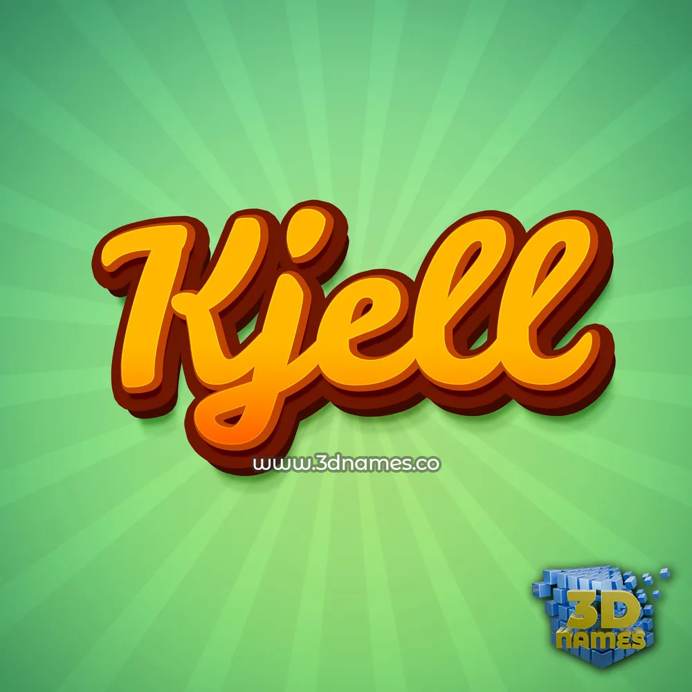 kjell in Green Rays style - 3D name wallpaper