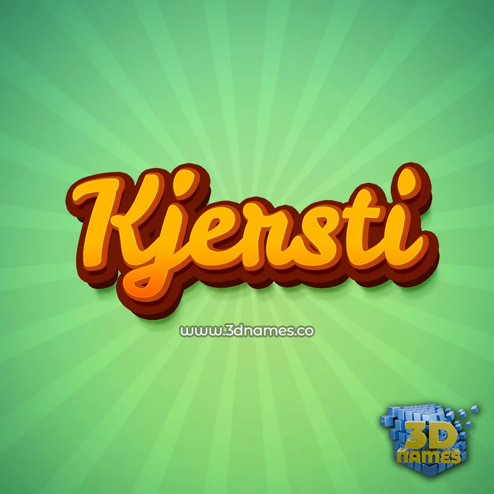 kjersti in Green Rays style - 3D name wallpaper