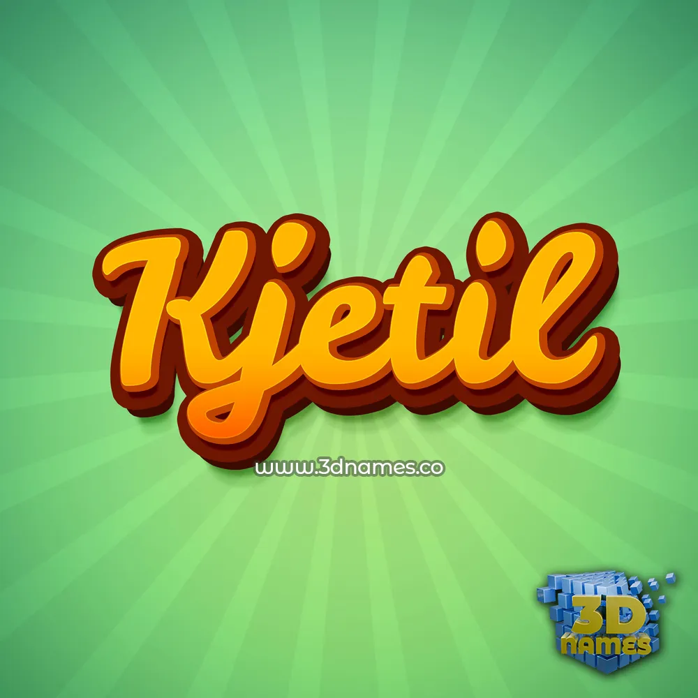 kjetil in Green Rays style - 3D name wallpaper
