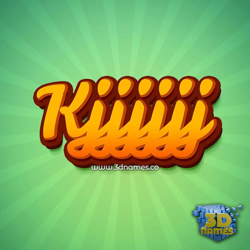 kjjjjjj in Green Rays style - 3D name wallpaper