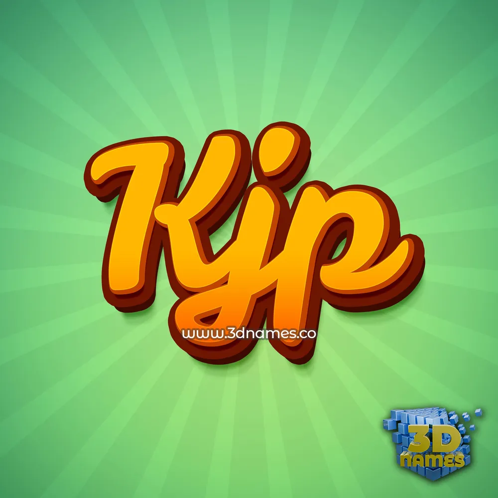 kjp in Green Rays style - 3D name wallpaper