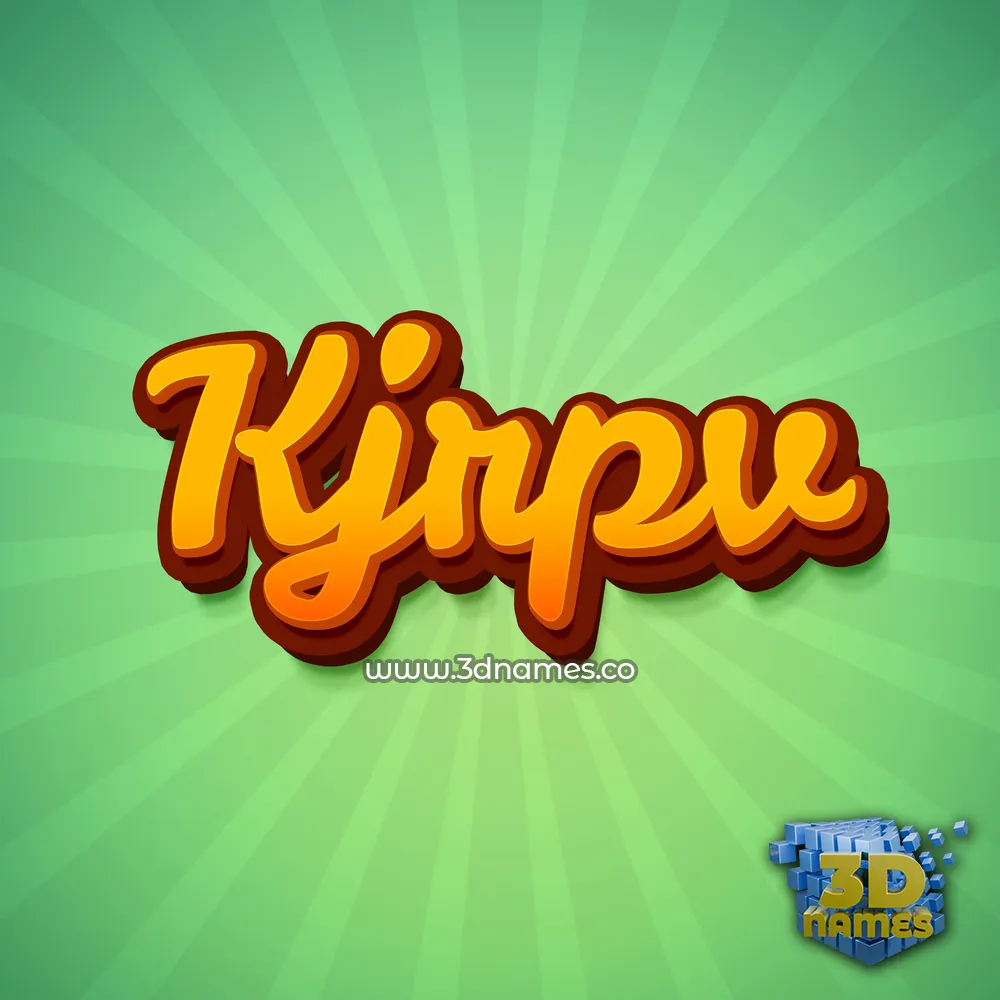 kjrpv in Green Rays style - 3D name wallpaper