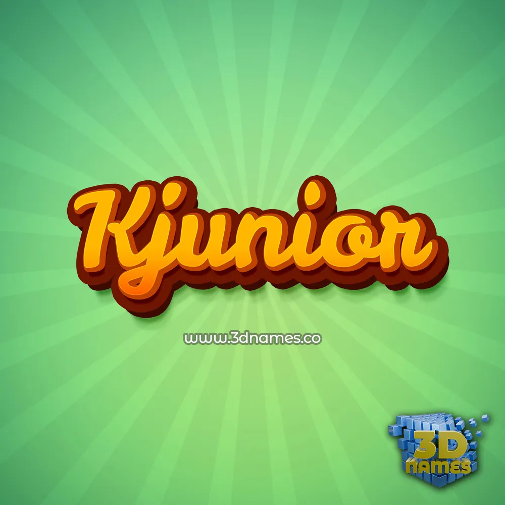 kjunior in Green Rays style - 3D name wallpaper