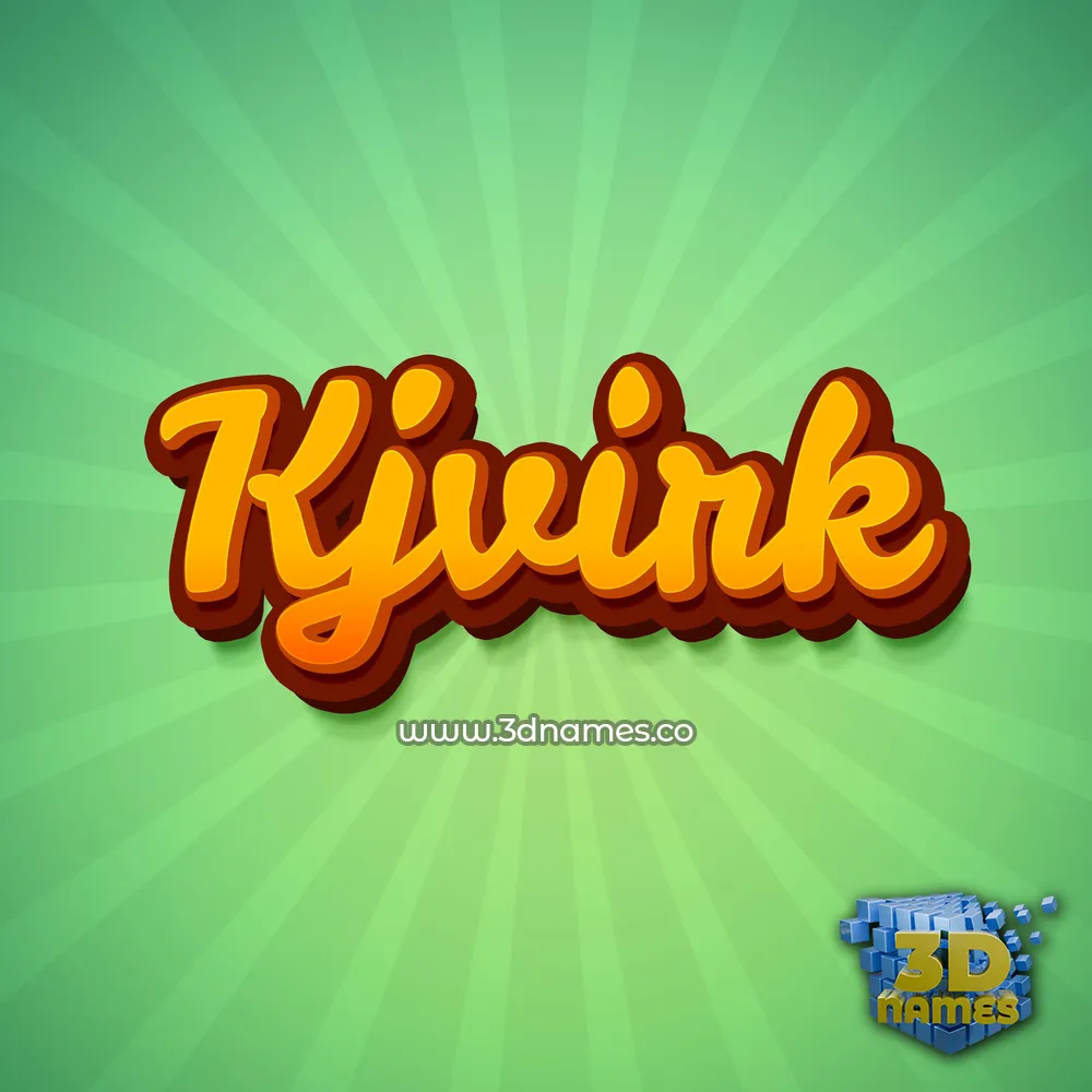 kjvirk in Green Rays style - 3D name wallpaper