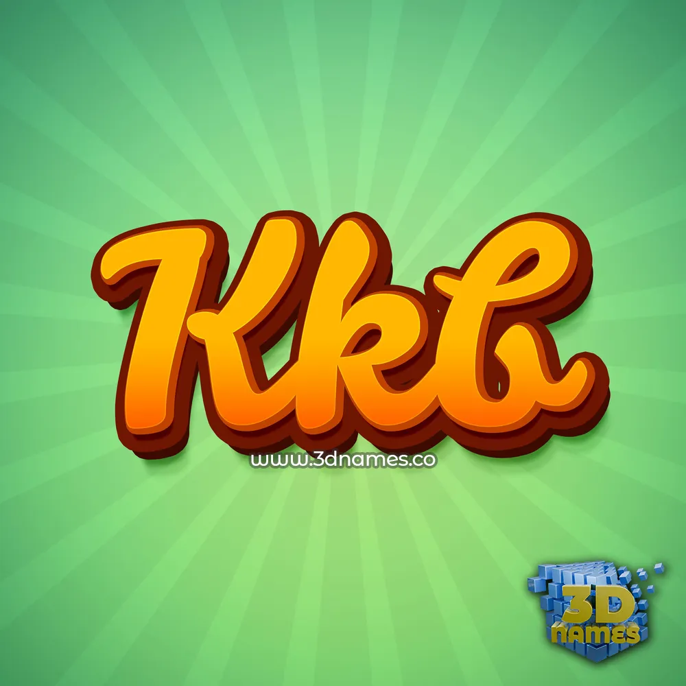 kkb in Green Rays style - 3D name wallpaper