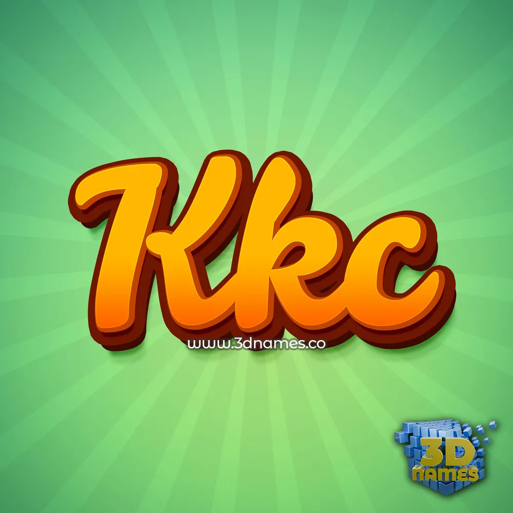 kkc in Green Rays style - 3D name wallpaper