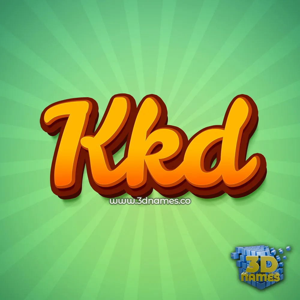 kkd in Green Rays style - 3D name wallpaper