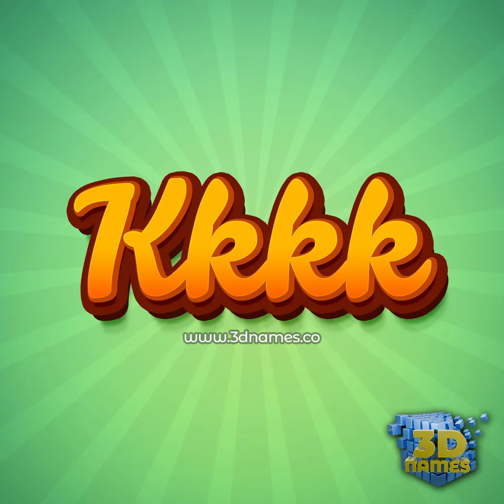 kkkk in Green Rays style - 3D name wallpaper