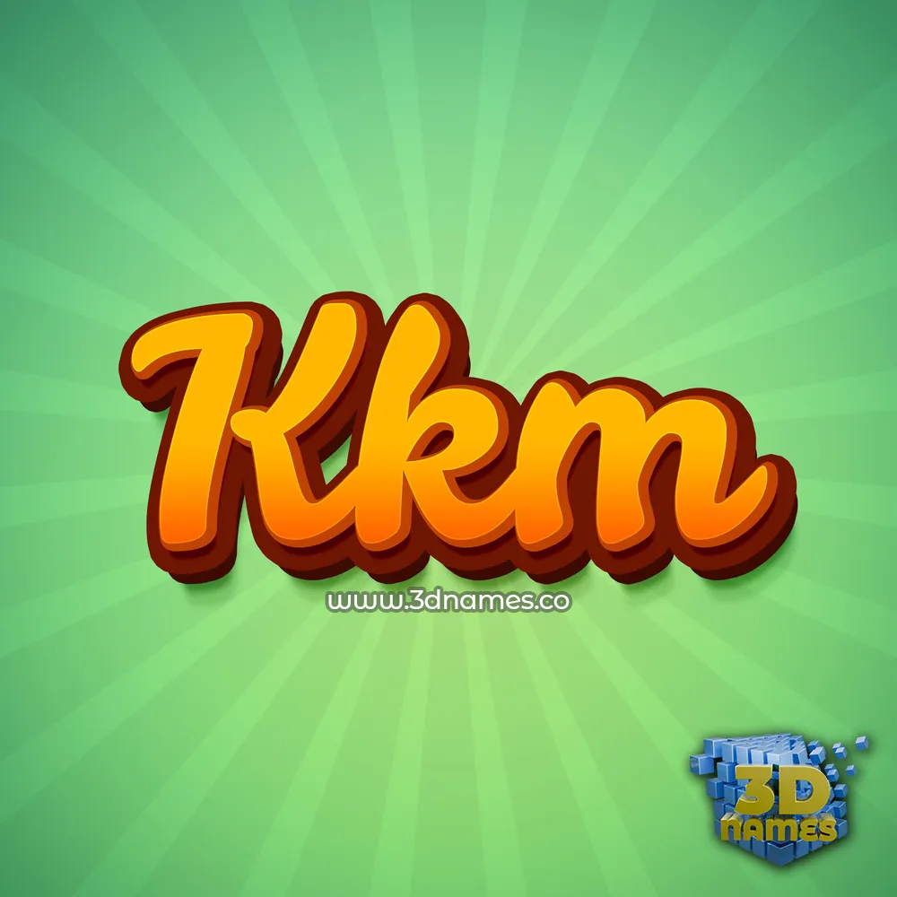 kkm in Green Rays style - 3D name wallpaper