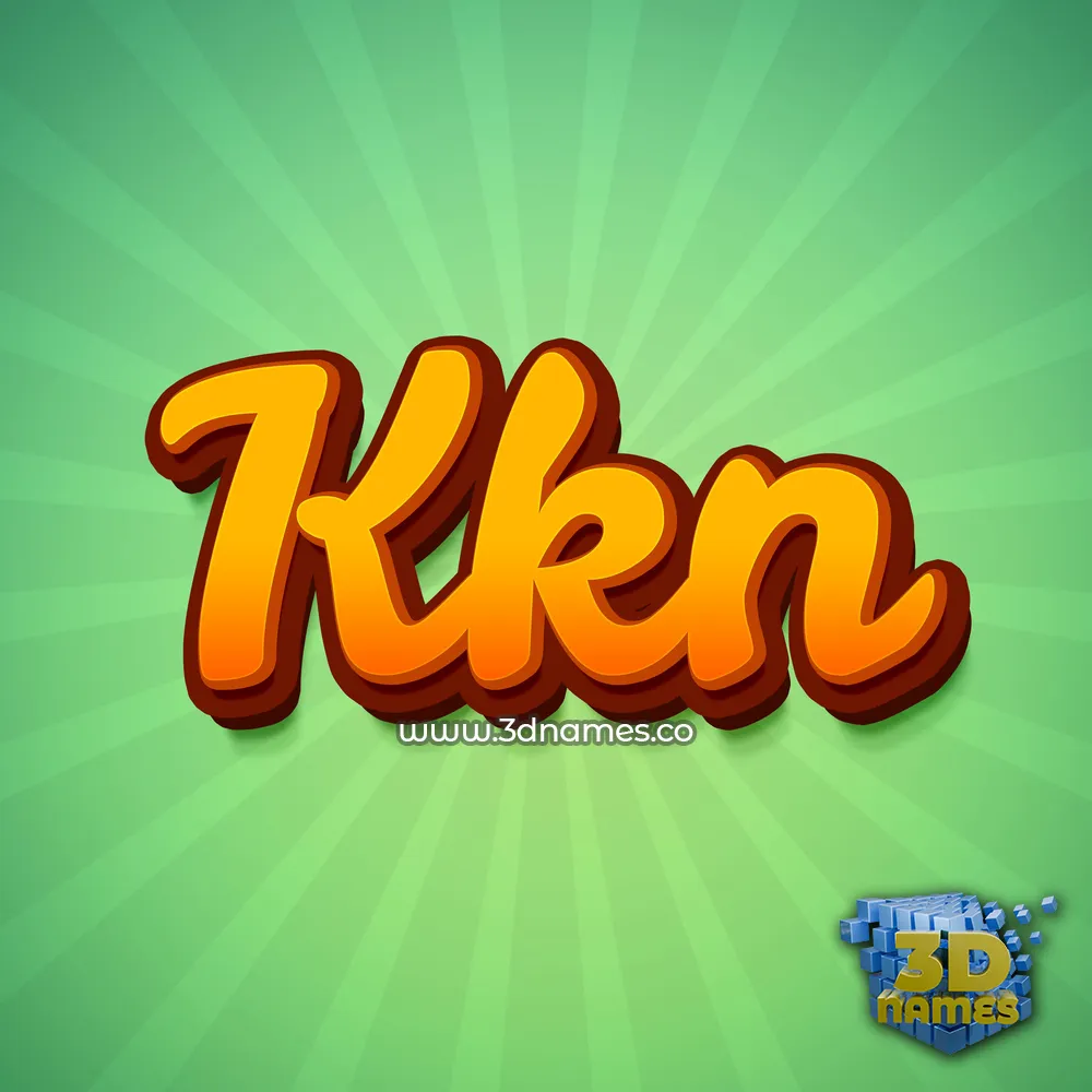kkn in Green Rays style - 3D name wallpaper