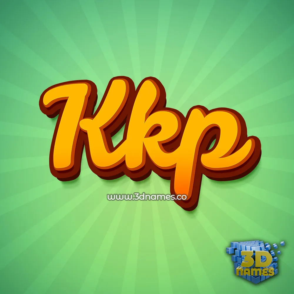 kkp in Green Rays style - 3D name wallpaper