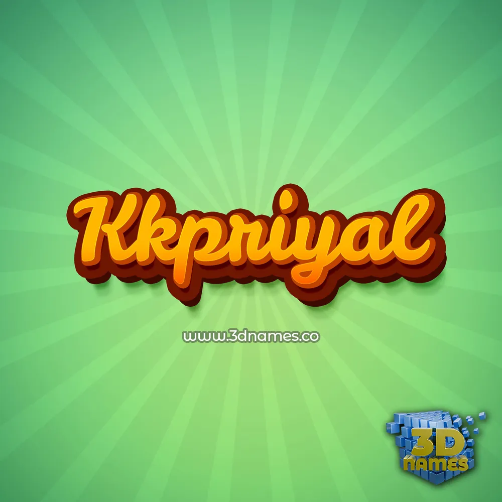 kkpriyal in Green Rays style - 3D name wallpaper