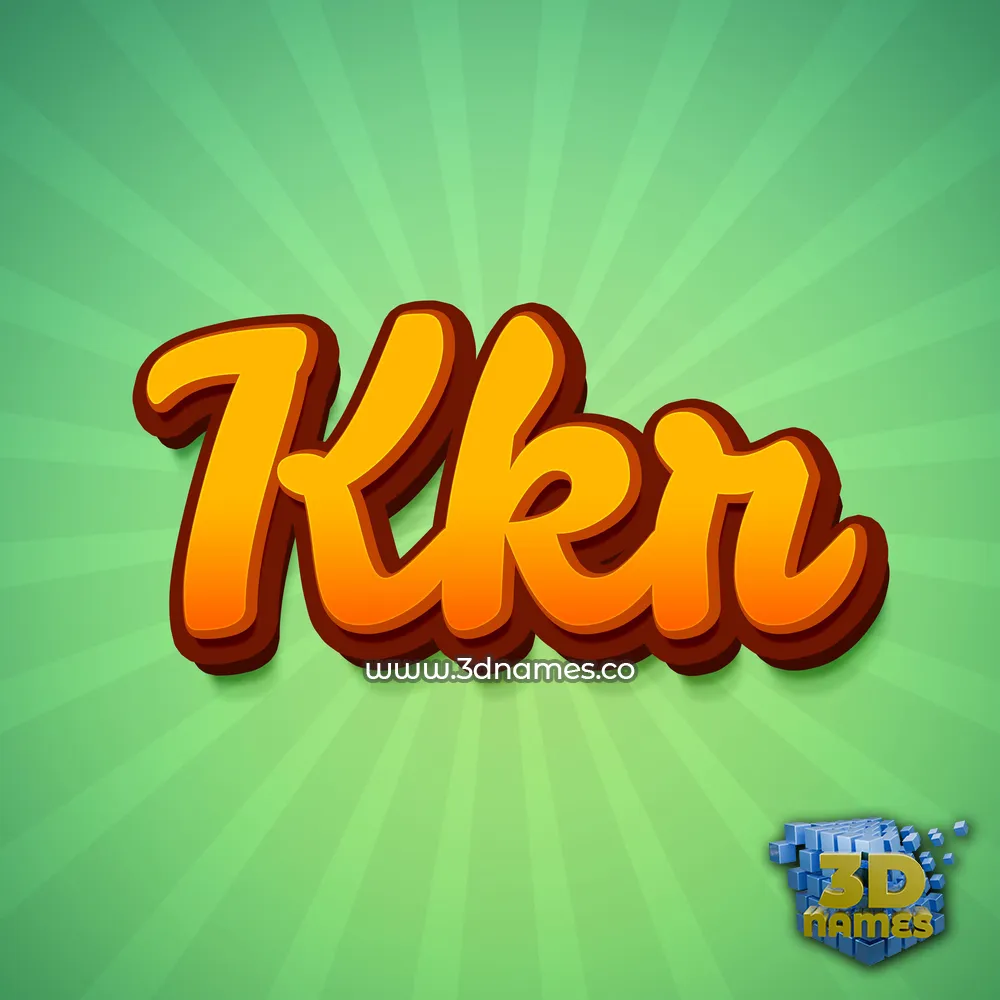kkr in Green Rays style - 3D name wallpaper