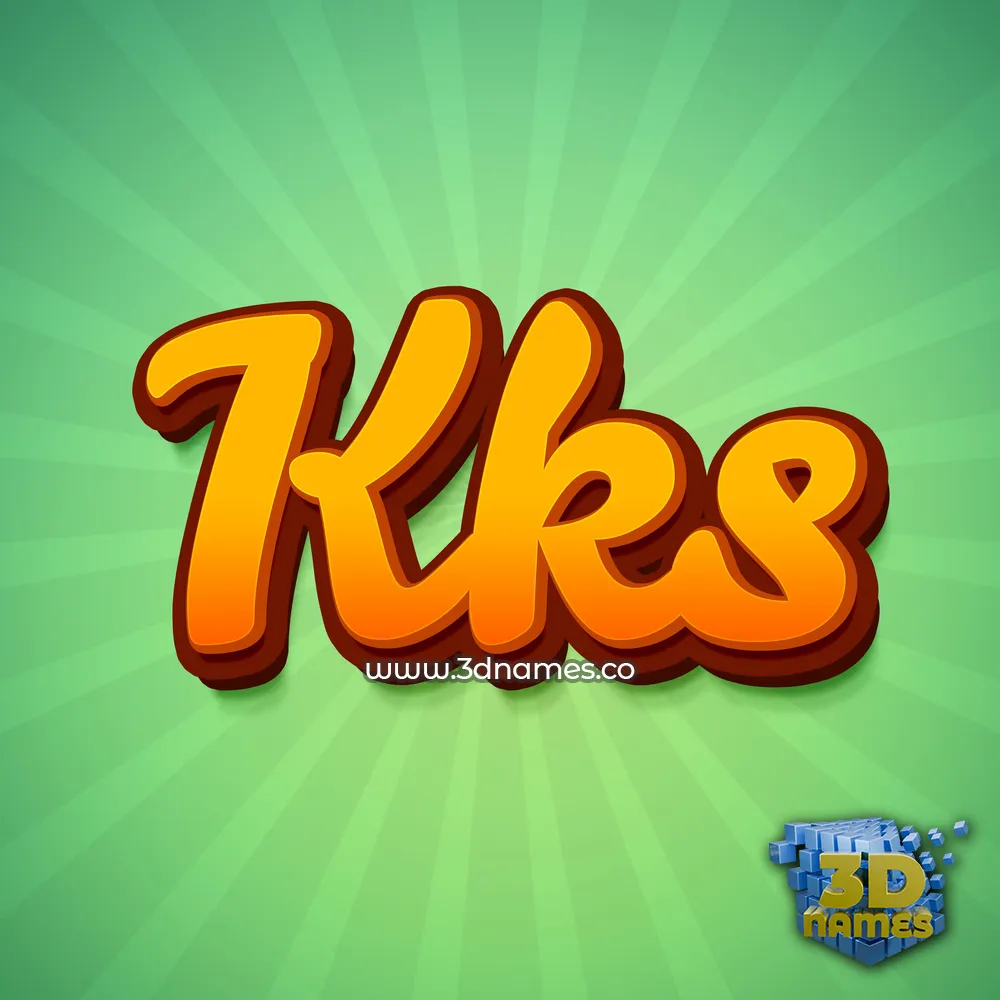 kks in Green Rays style - 3D name wallpaper