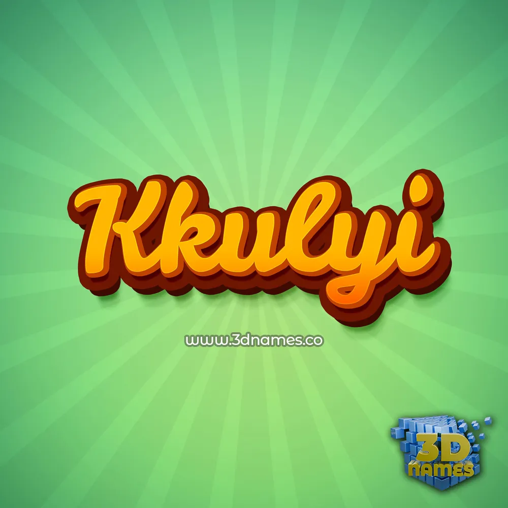 kkulyi in Green Rays style - 3D name wallpaper