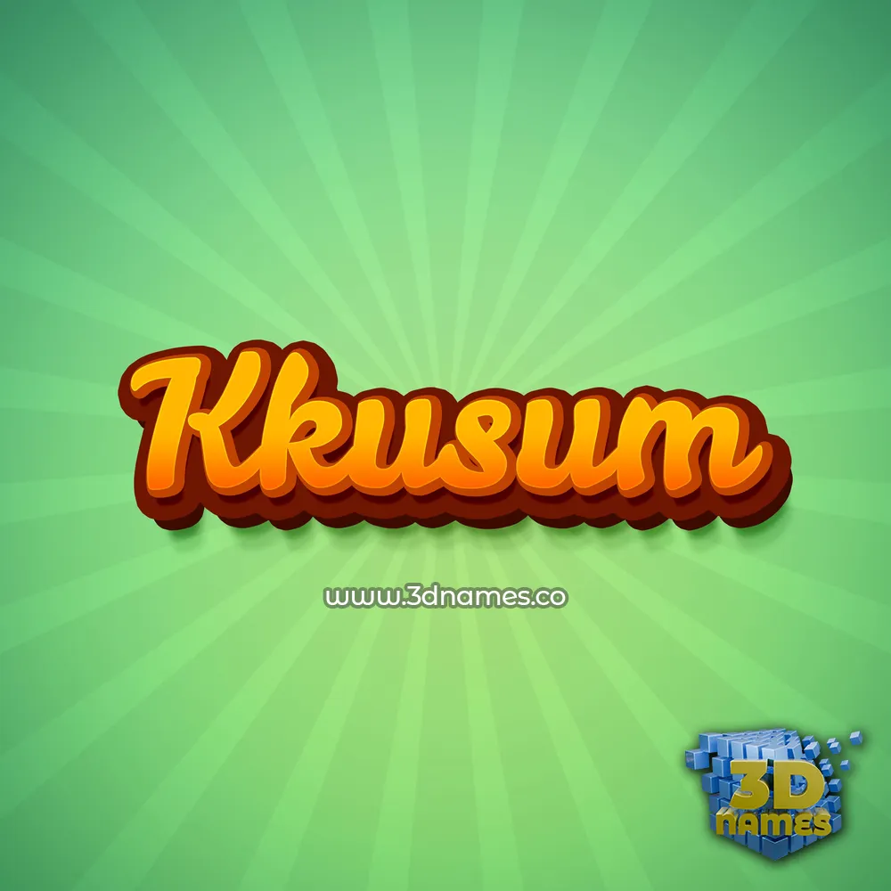 kkusum in Green Rays style - 3D name wallpaper
