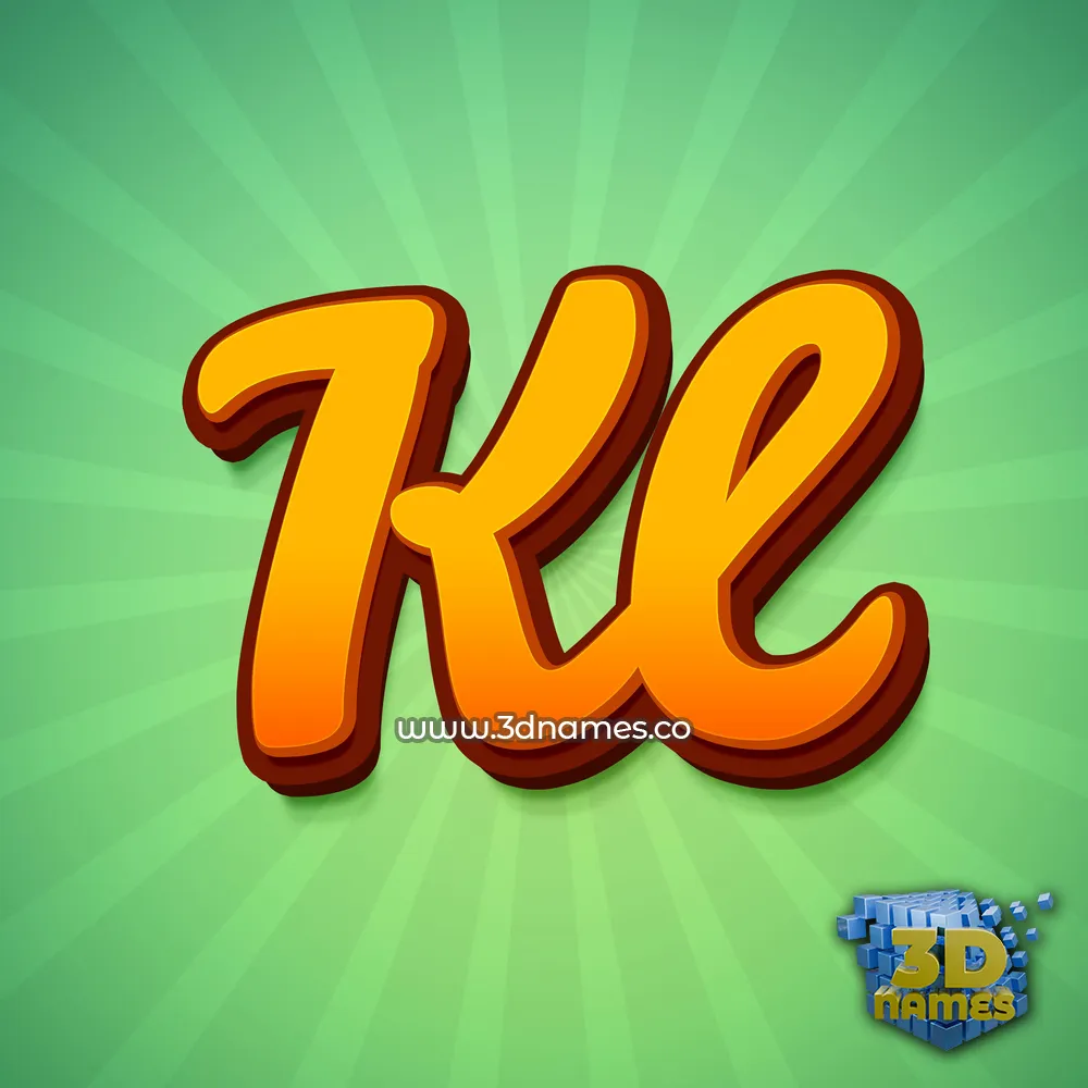 kl in Green Rays style - 3D name wallpaper
