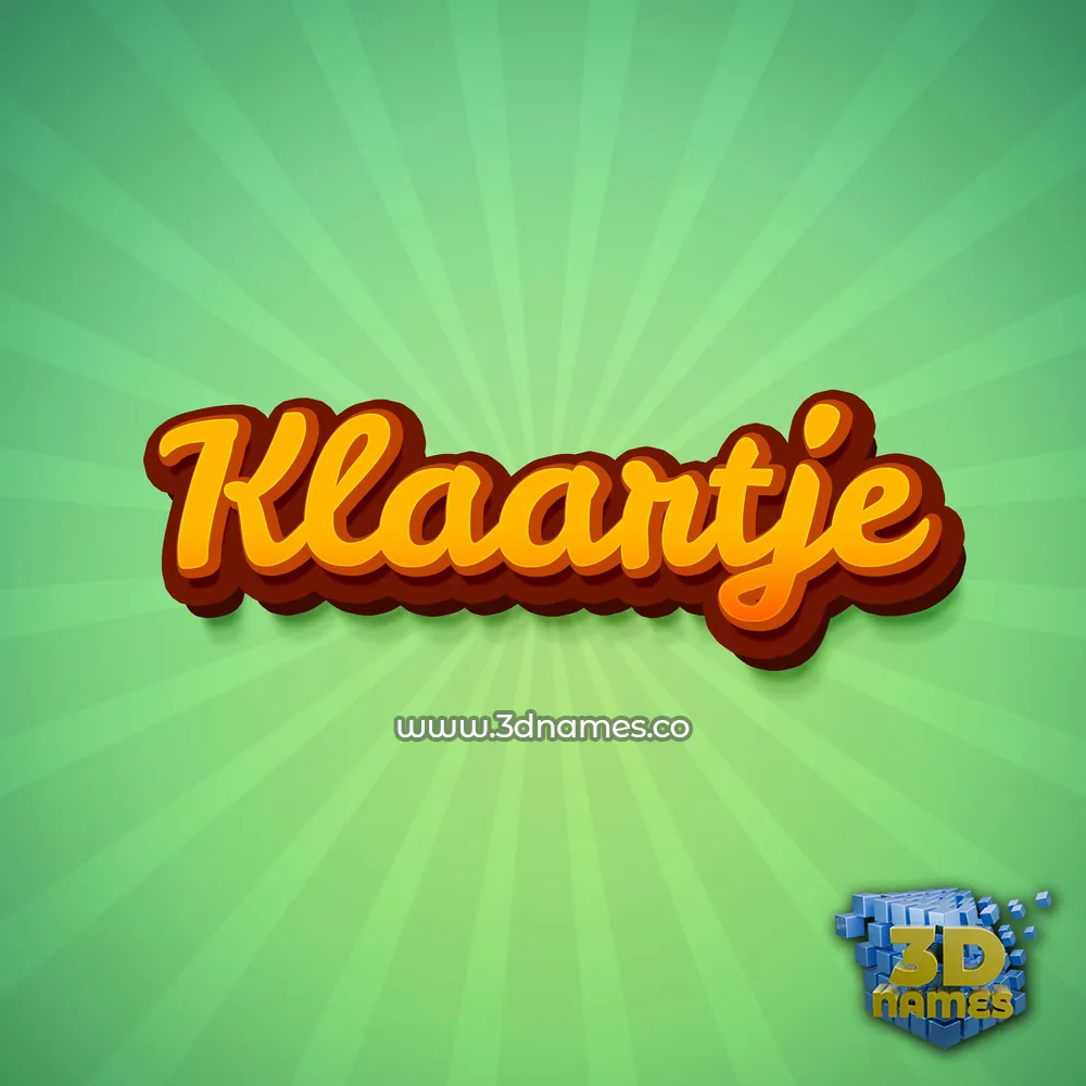 klaartje in Green Rays style - 3D name wallpaper