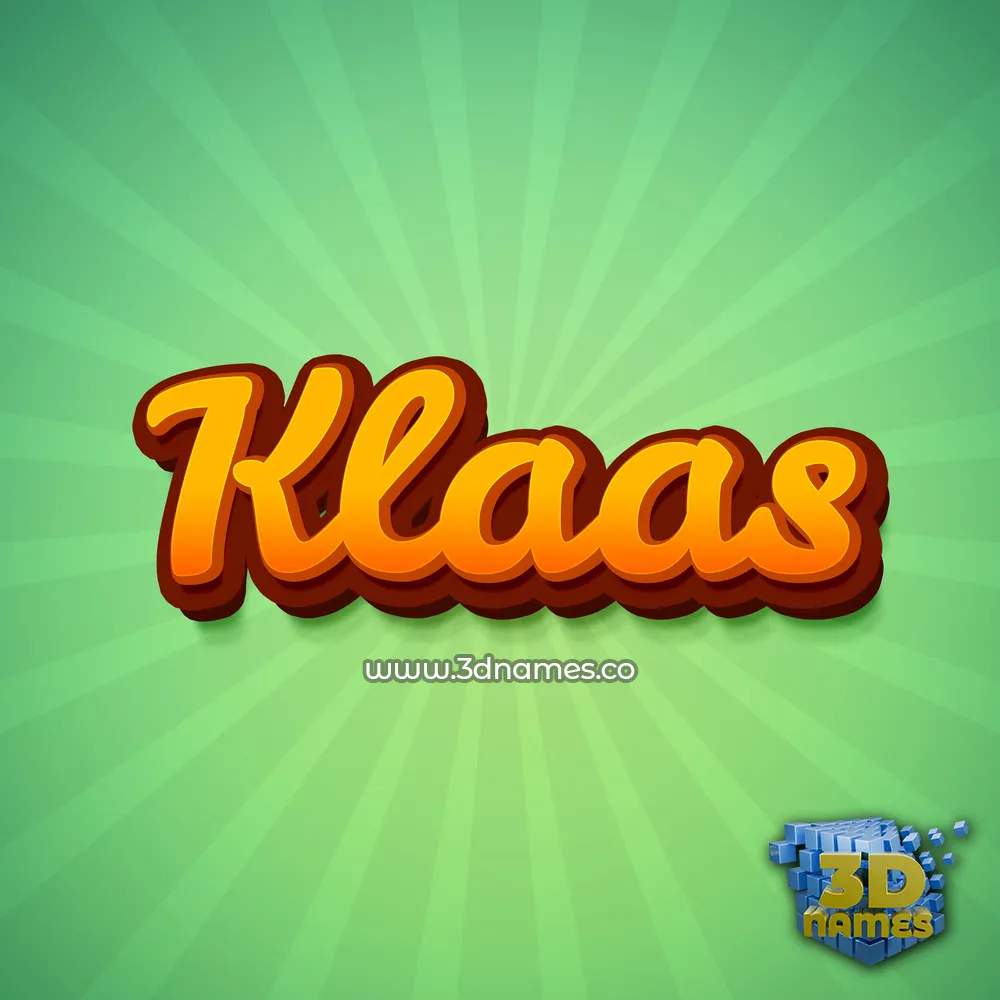 klaas in Green Rays style - 3D name wallpaper