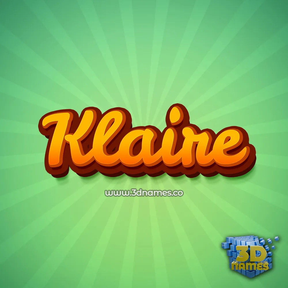 klaire in Green Rays style - 3D name wallpaper