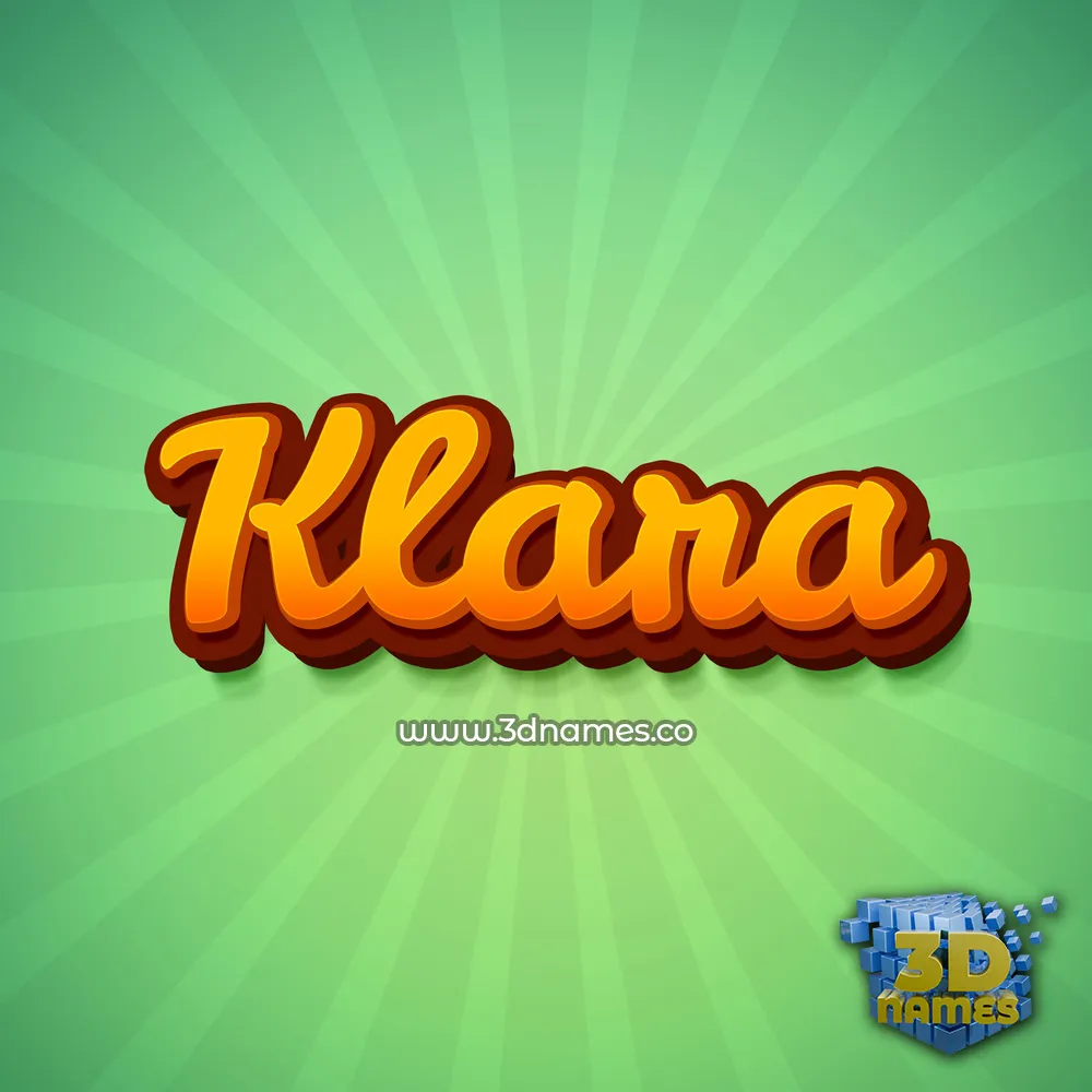 klara in Green Rays style - 3D name wallpaper