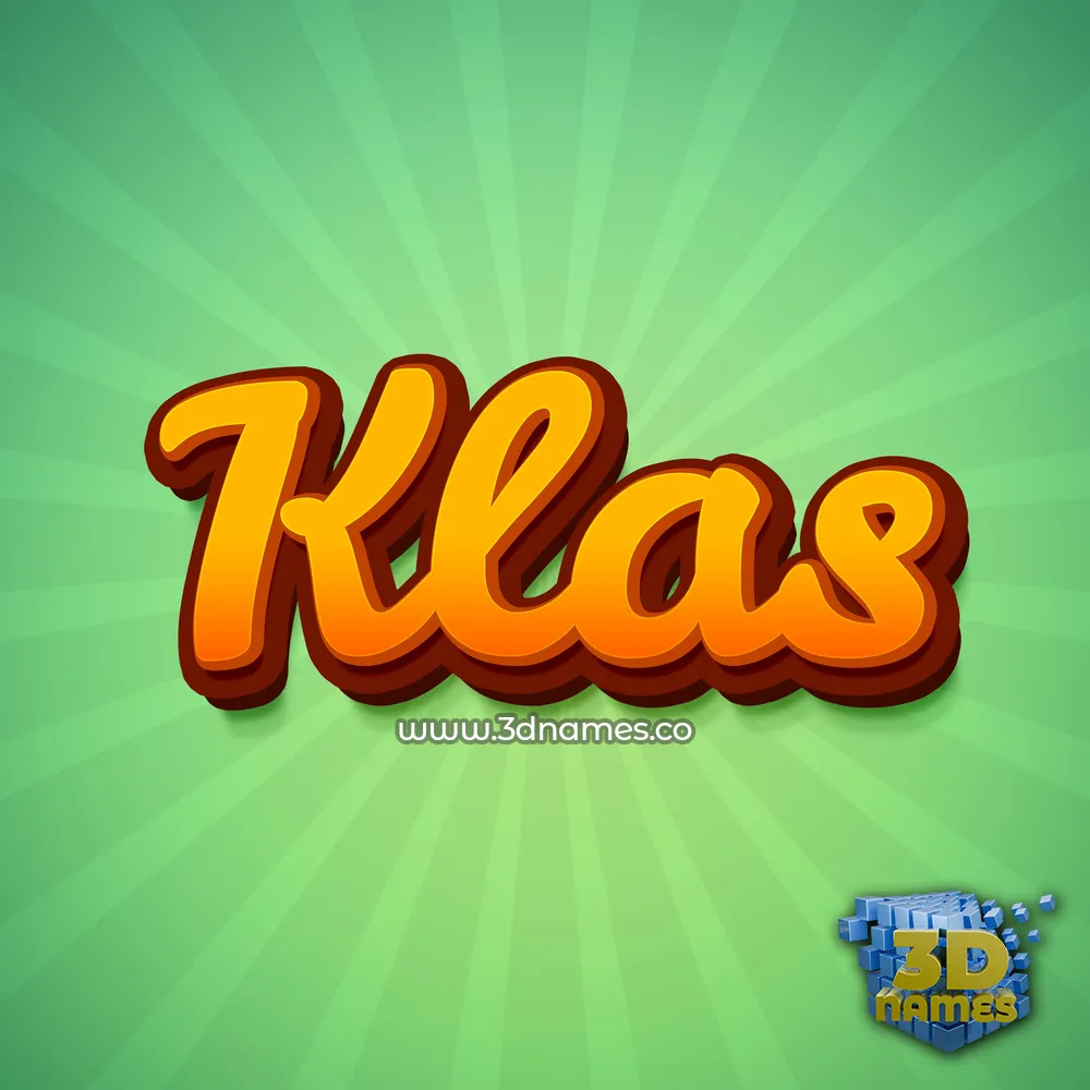 klas in Green Rays style - 3D name wallpaper