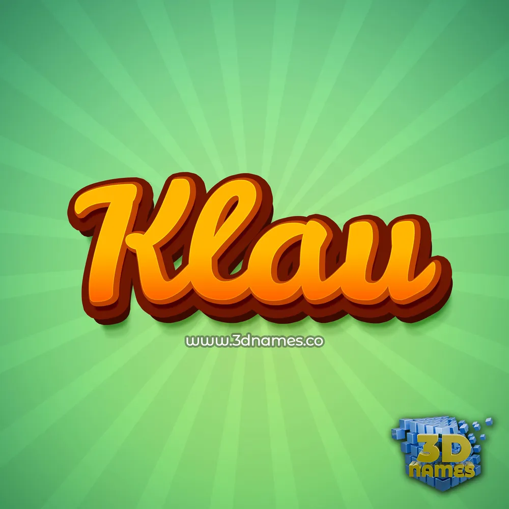 klau in Green Rays style - 3D name wallpaper